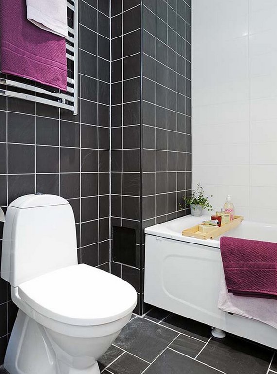 дизайн черно-белой ванной комнаты