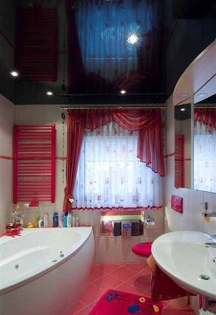 Натяжные потолки ванная фото