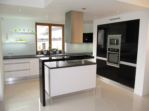  Черно-белый цвет кухни