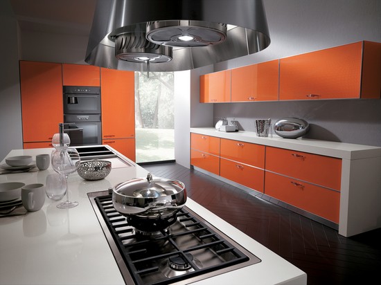 Кухни оранжевого цвета фото
