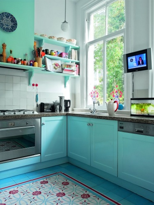 дизайн синей кухни