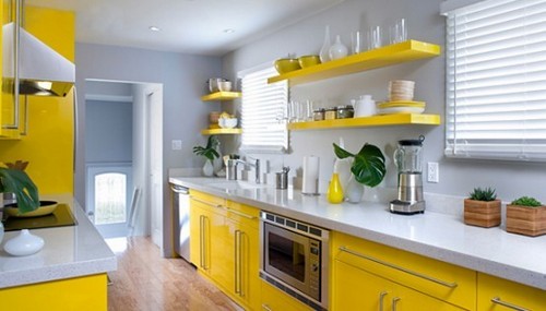 Желтая кухня фото
