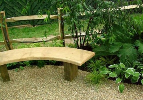 Оригинальные деревянные садовые скамейки