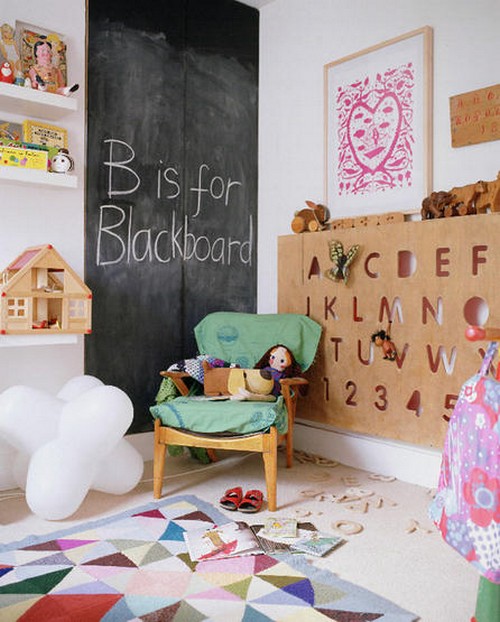 Буквы и надписи в интерьере детской комнаты