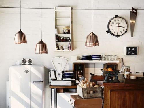 Подвесные светильники для кухни в стиле ретро