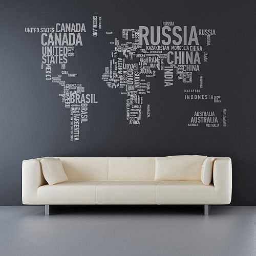 Карта мира в интерьере фото