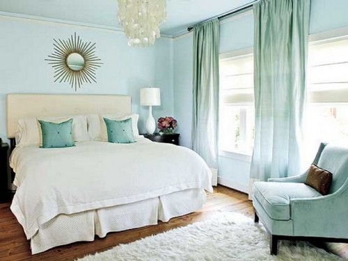Бело голубая спальня фото