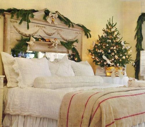 Новогоднее украшение спальни фото
