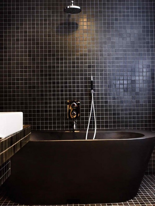 дизайн черной ванной комнаты