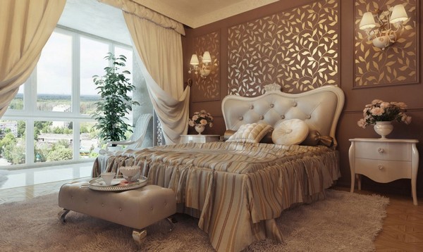 Роскошная спальня в классическом стиле фото