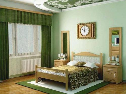 Зеленые шторы для спальни