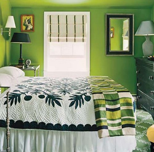 Зеленая спальня фото