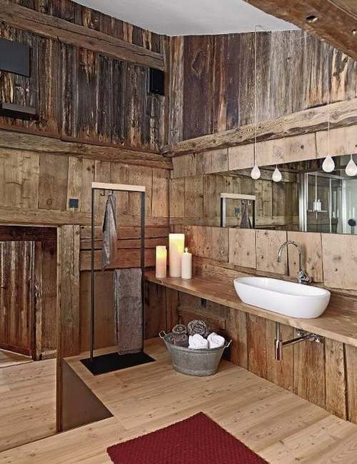 ванная в деревенском стиле