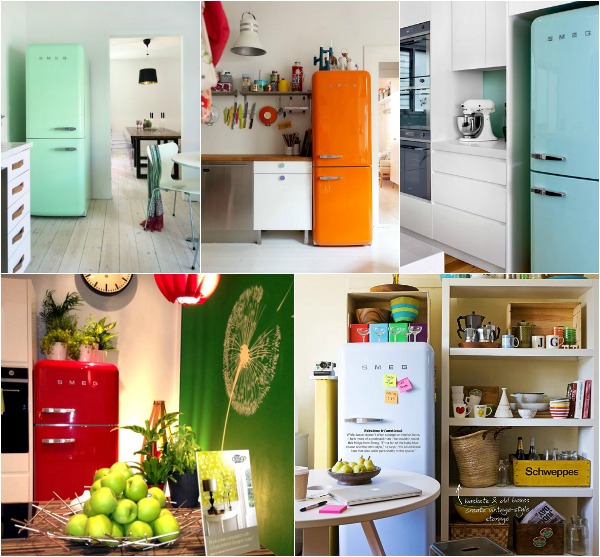 Холодильники ретро от Smeg в интерьере кухни