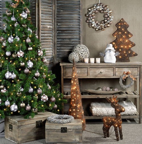 Украшение новогодней елки 2014 в стиле прованс