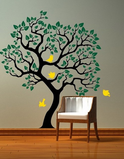 дерево на стене рисунок