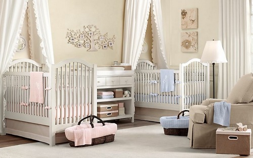 Комнаты для новорожденных близняшек