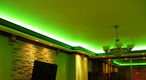 светодиодная подсветка натяжного потолка фото