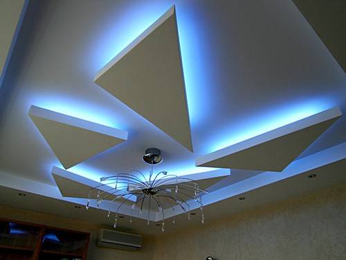 Дизайн потолка с подсветкой фото