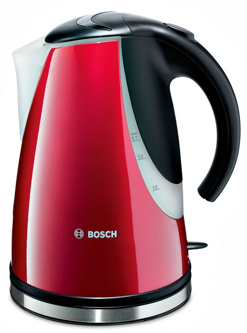 Красный электрочайник Bosch