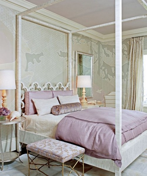 Дизайн спальни в лиловых тонах фото