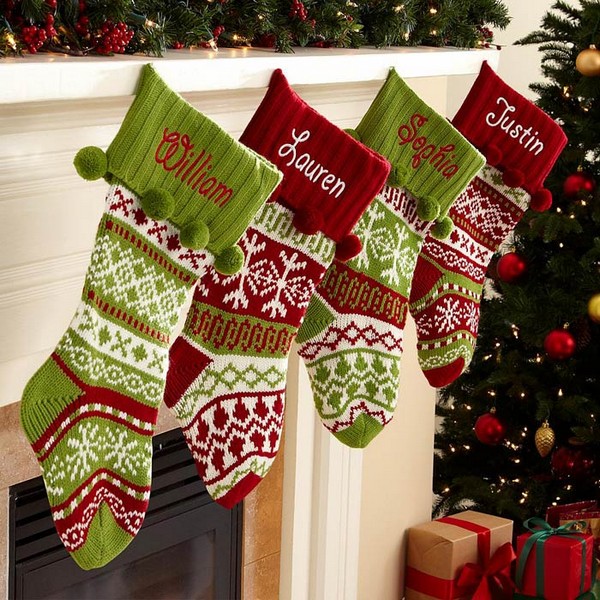 рождественские вязаные носки