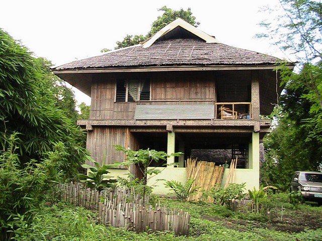 Двухэтажный дом из бамбука