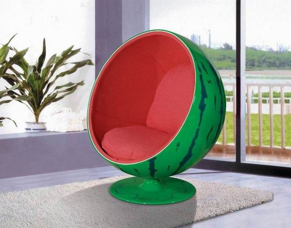 Кресло шар в виде арбуза