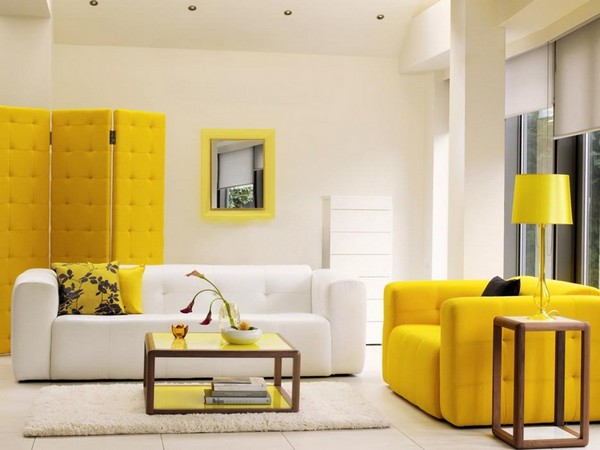 Желтый цвет в комнате в стиле авангард