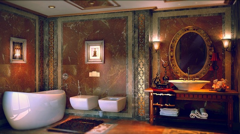 Освещение ванной комнаты в викторианском стиле