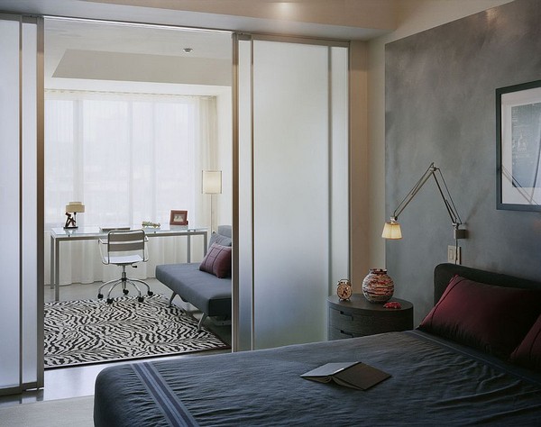 Дизайн спальни и рабочего кабинета в одной комнате фото
