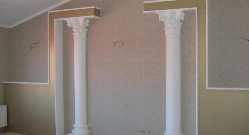 Декоративные колонны в интерьере (78 фото)
