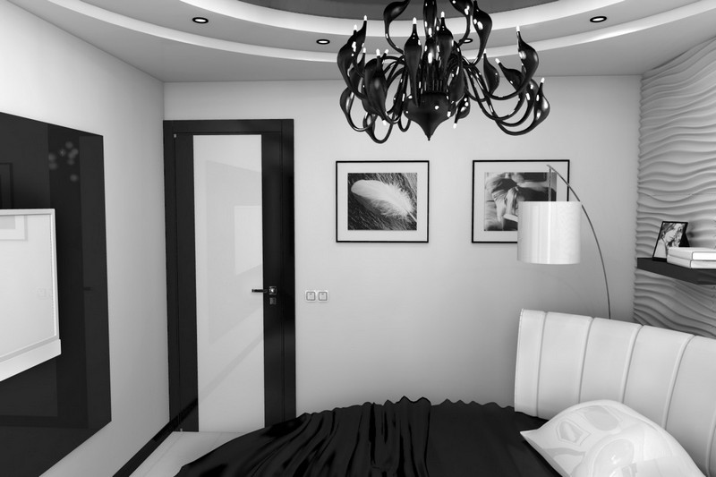 черно-белая спальня фото
